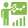 A pixelated icon featuring a light green square with lighter green details and small accents in a darker green.